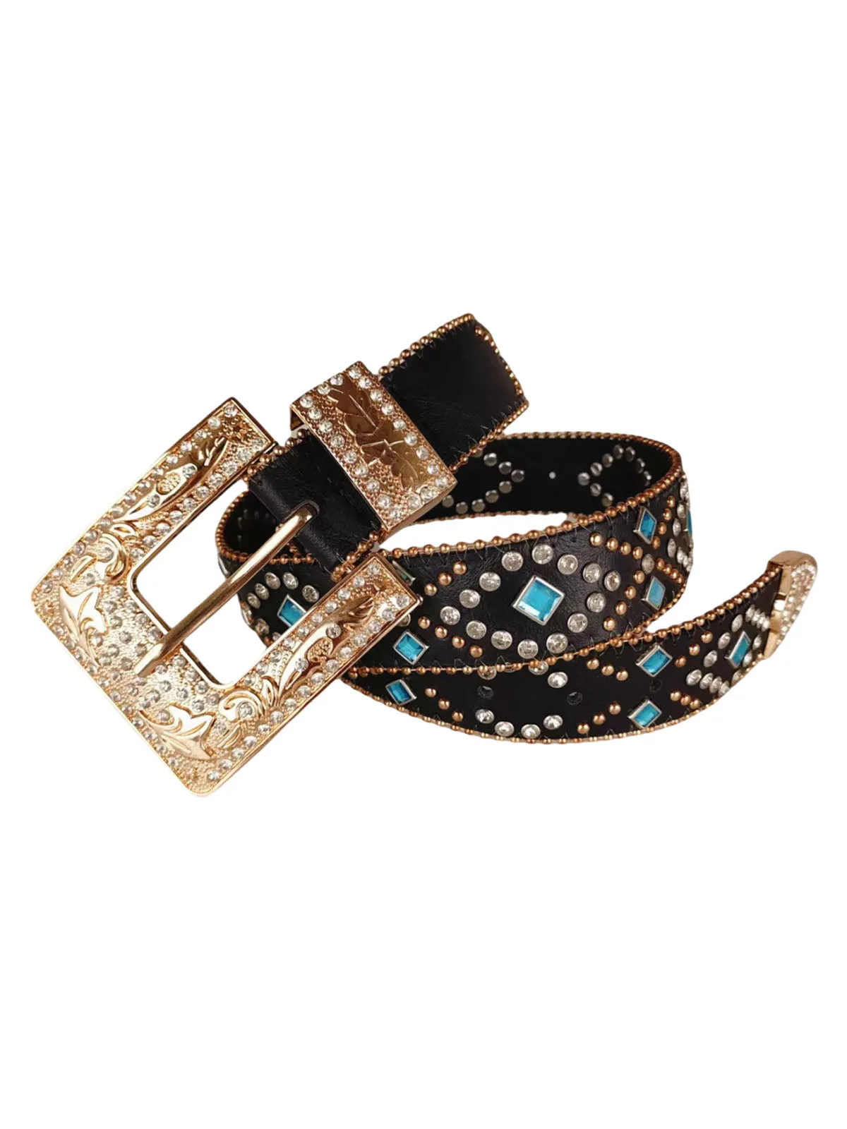 Retro Rhinestone Studded Belt sold by Thesupermade product image thumbnail 4