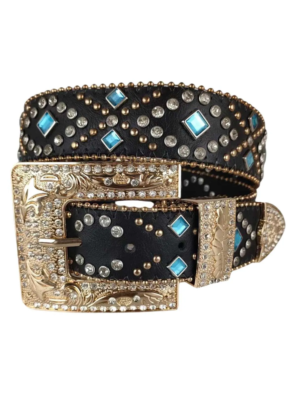 Retro Rhinestone Studded Belt sold by Thesupermade