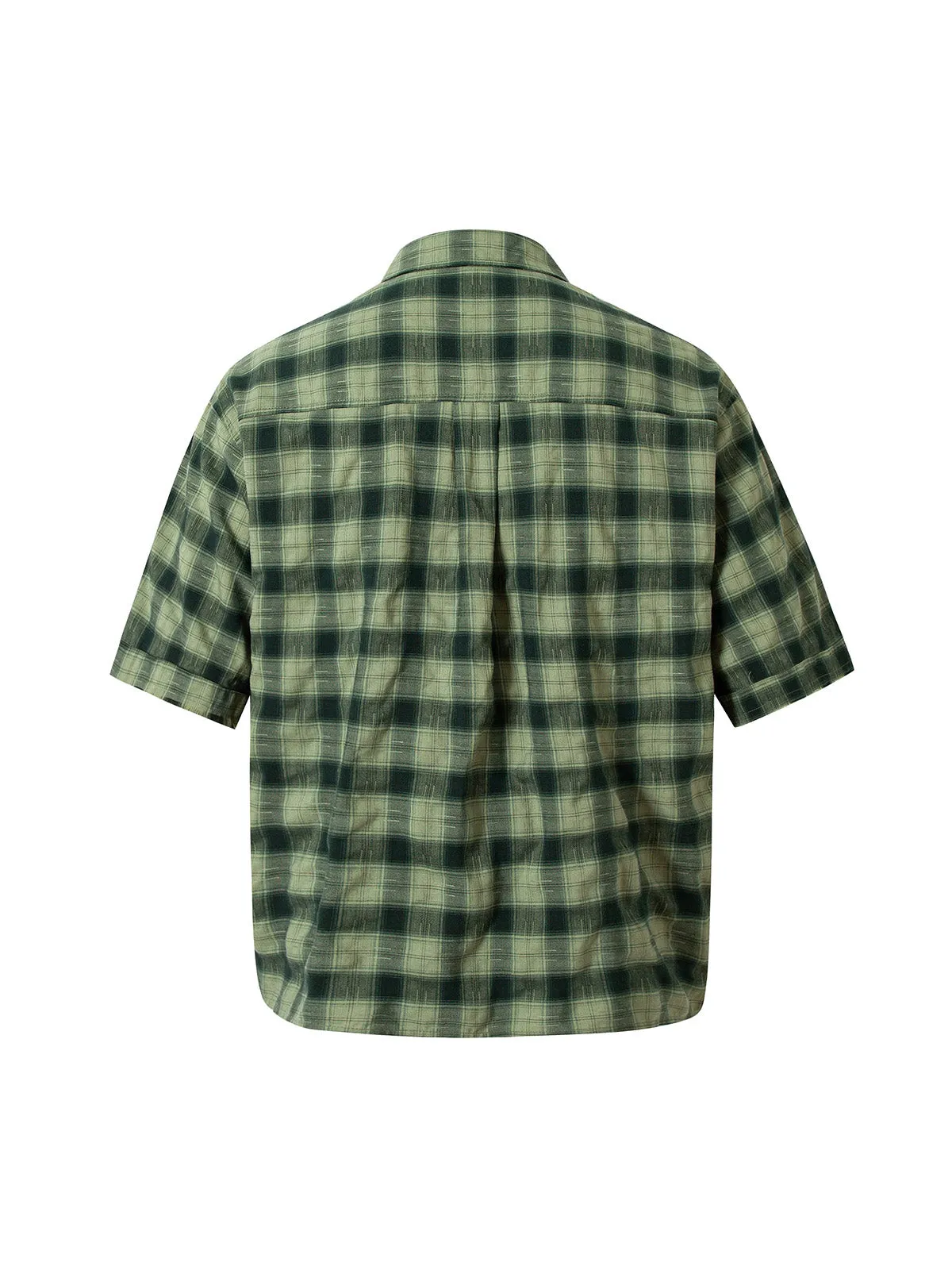 Plaid Applique Printed Short Sleeve Shirt - 2463 sold by Thesupermade product image thumbnail 2