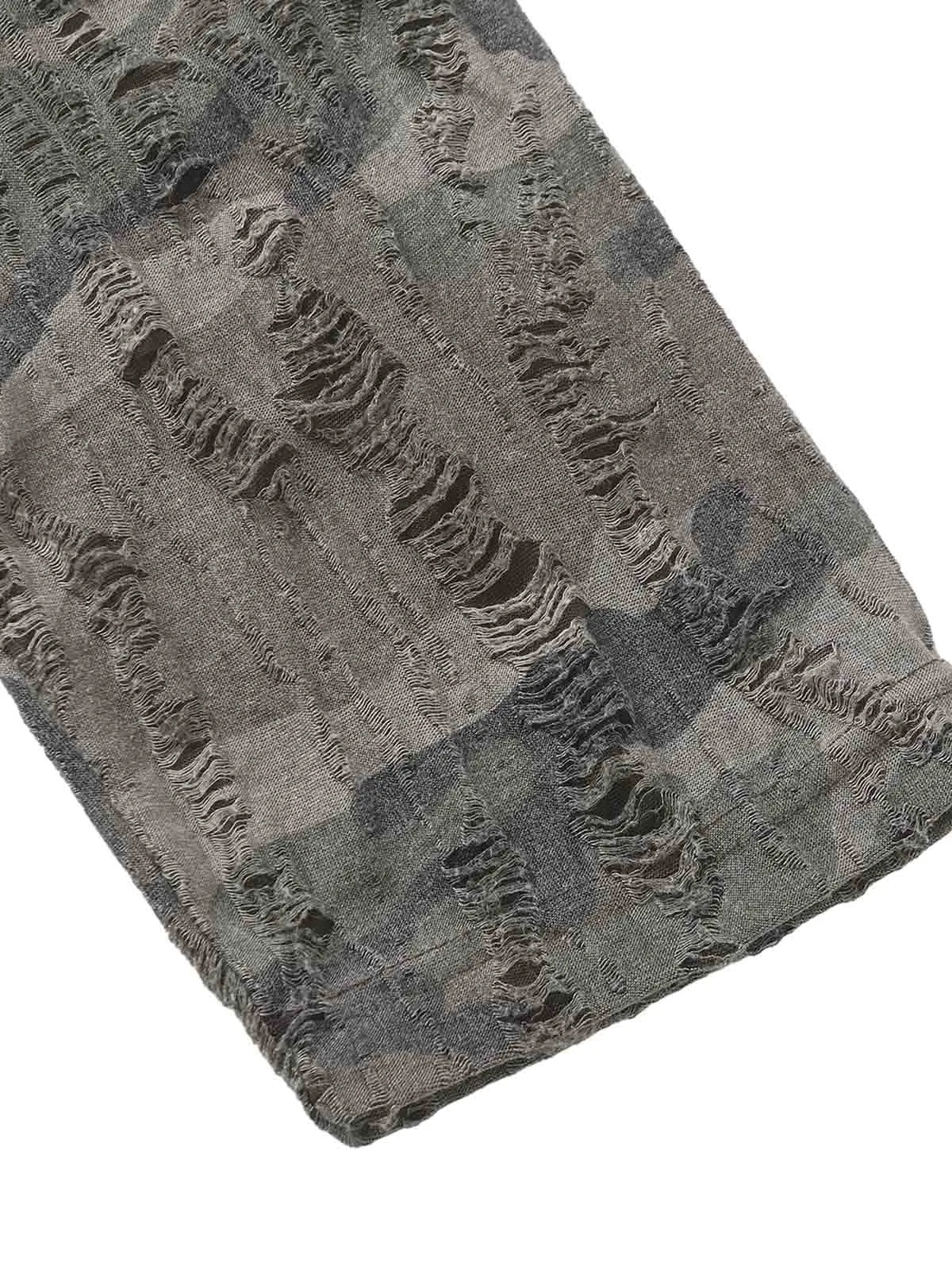 Ripped Faux Two-Piece Crew Neck T-Shirt sold by Thesupermade product image thumbnail 4