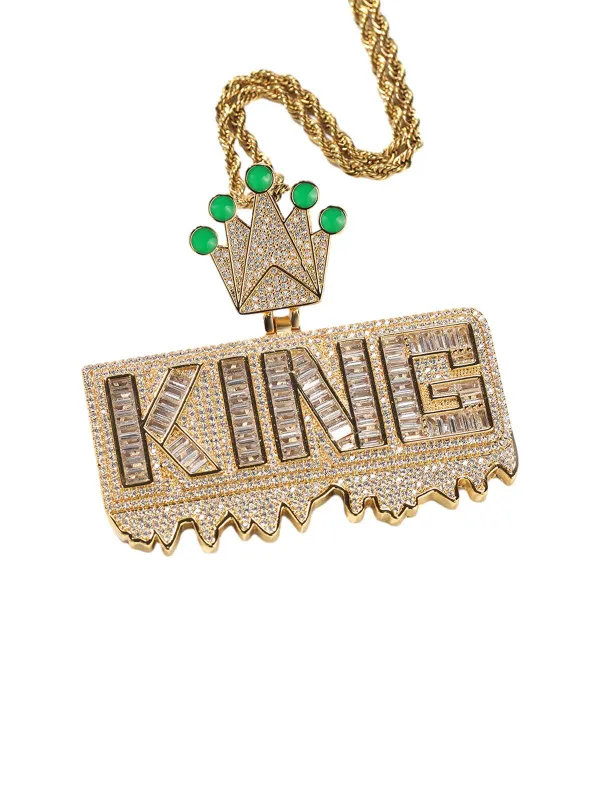 "KING" Crown Pendant Necklace sold by Thesupermade