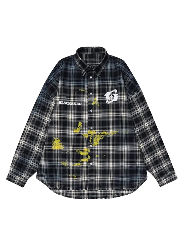 Thesupermade High Street Hip Hop Spray Print Shirt sold by Thesupermade