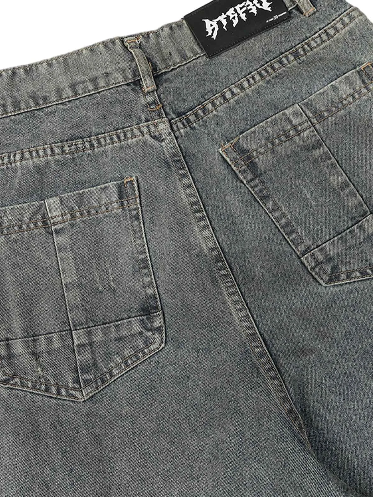 Ripped Spliced Straight Jeans sold by Thesupermade product image thumbnail 3