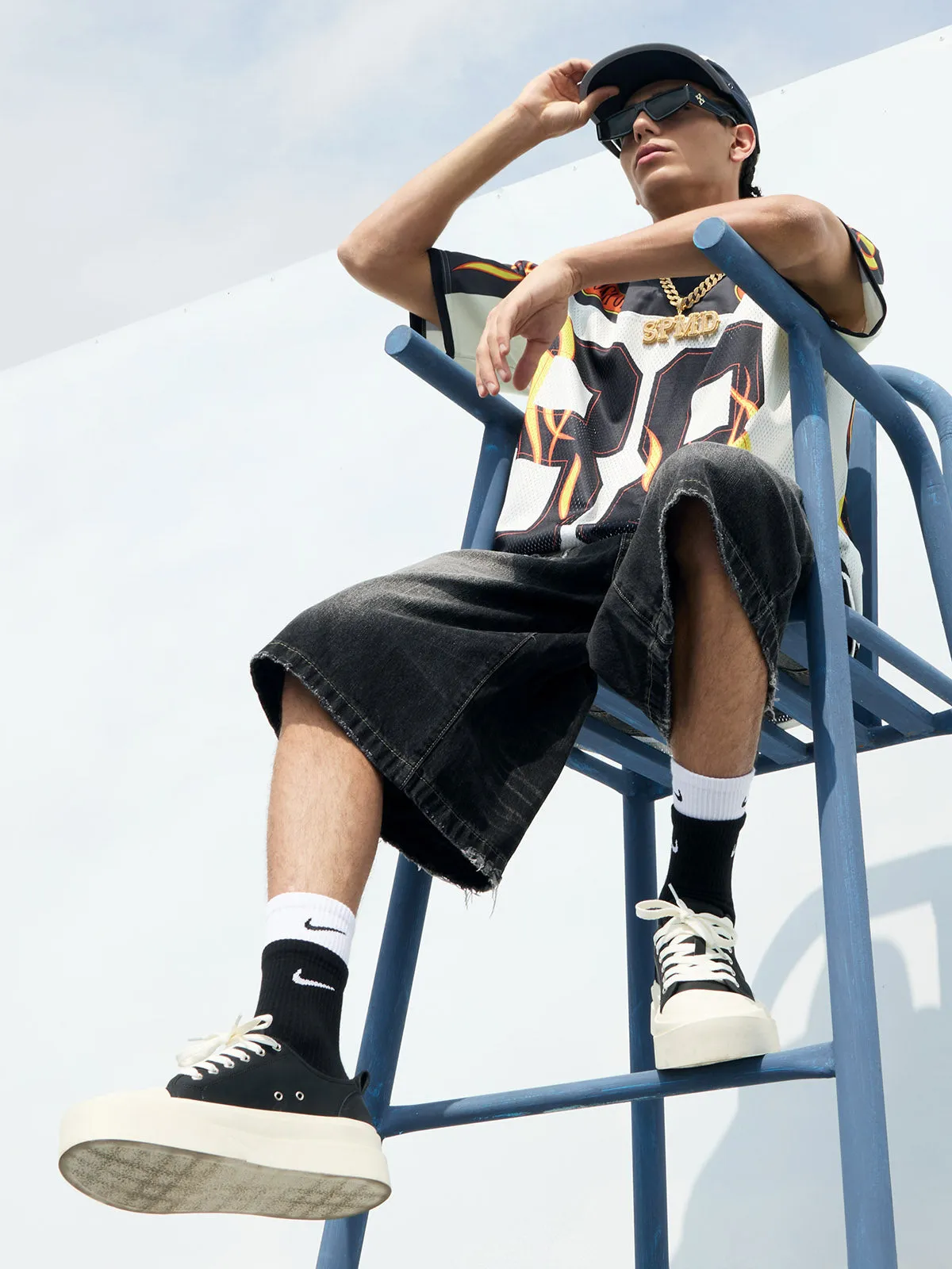 Jersey Style Flame Print T-shirt sold by Thesupermade product image thumbnail 2