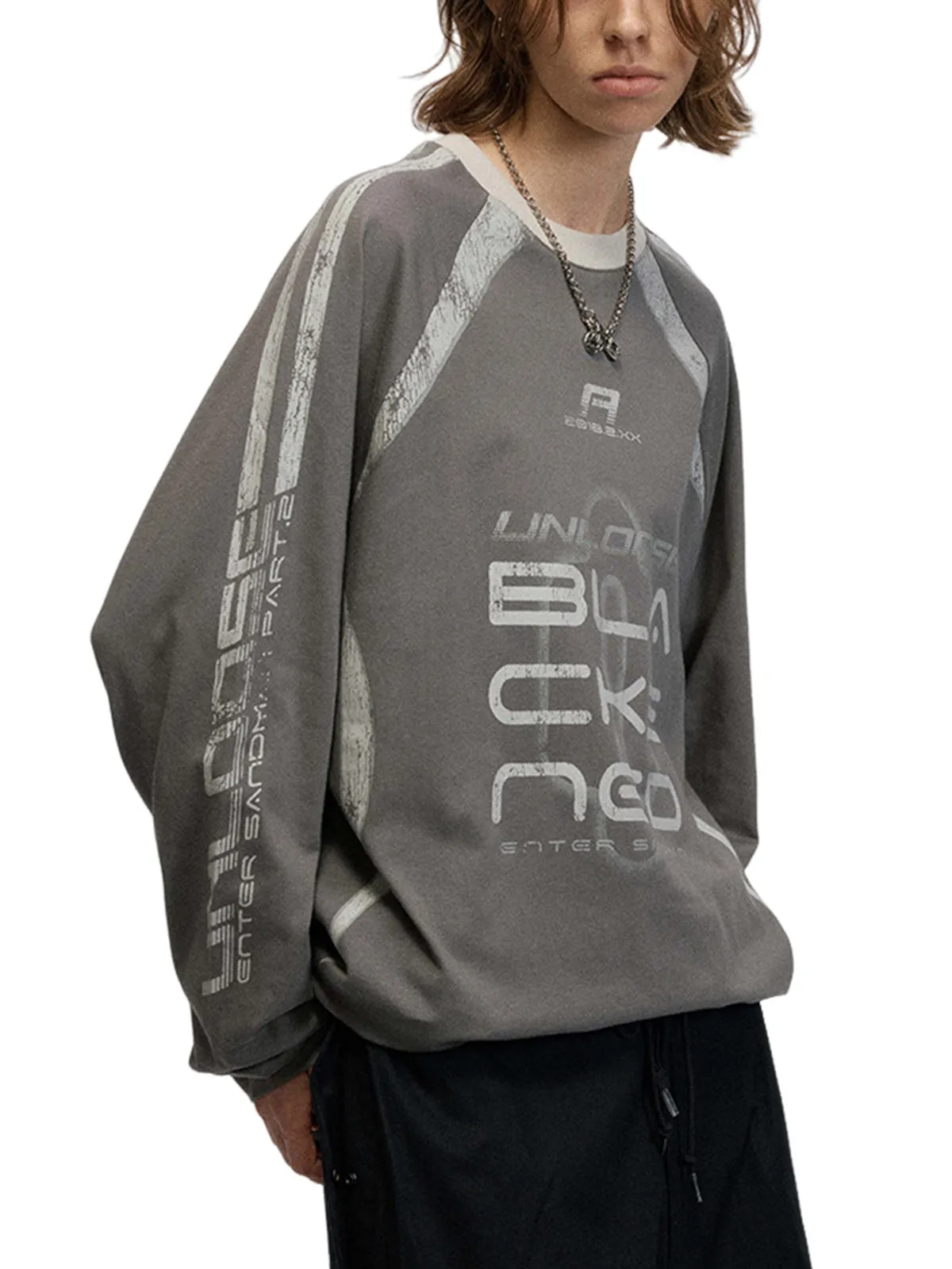 Retro Jersey Oversized Long Sleeves T-Shirt sold by Thesupermade product image thumbnail 4
