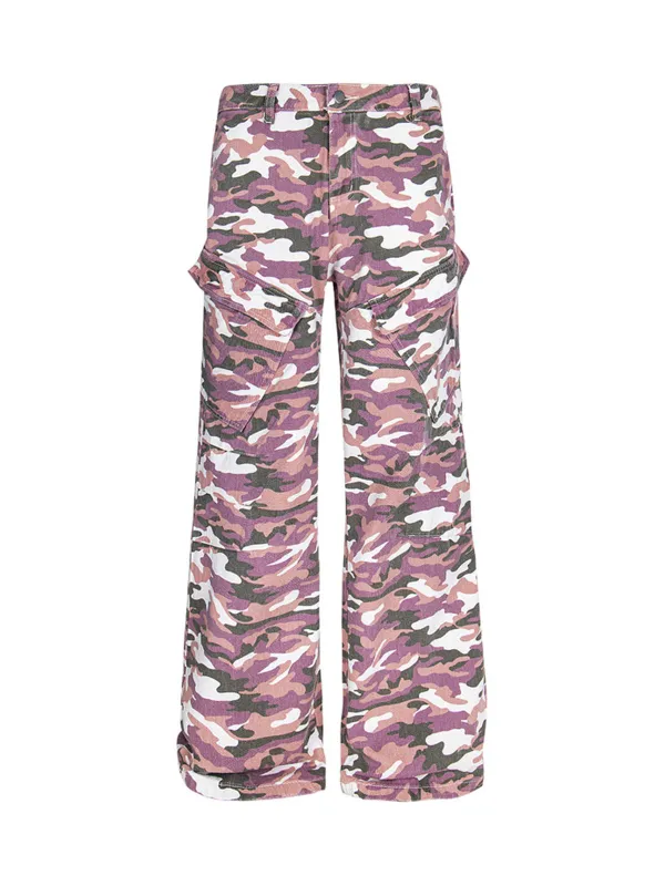Cleanfit Pink Camouflage Multi Pocket Cargo Pants sold by Thesupermade