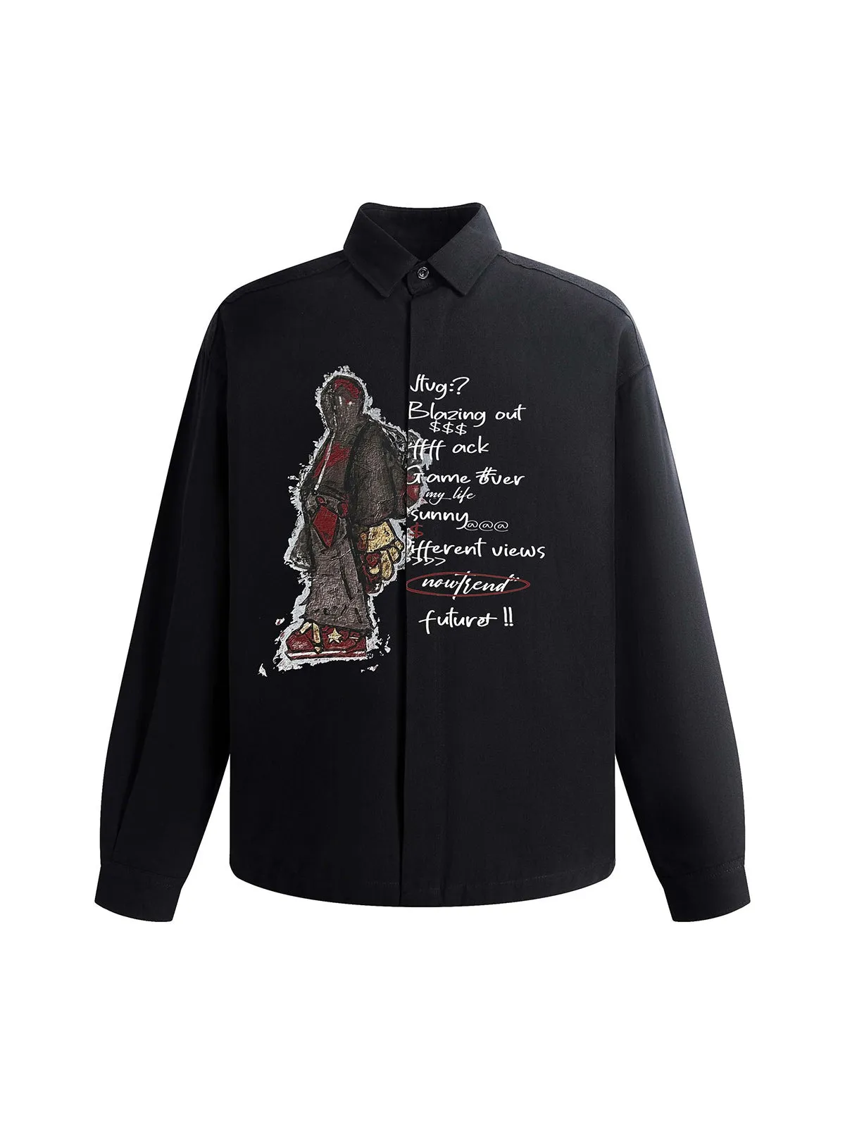 Graphic Portrait Print Long-Sleeve Shirt sold by Thesupermade product image thumbnail 2