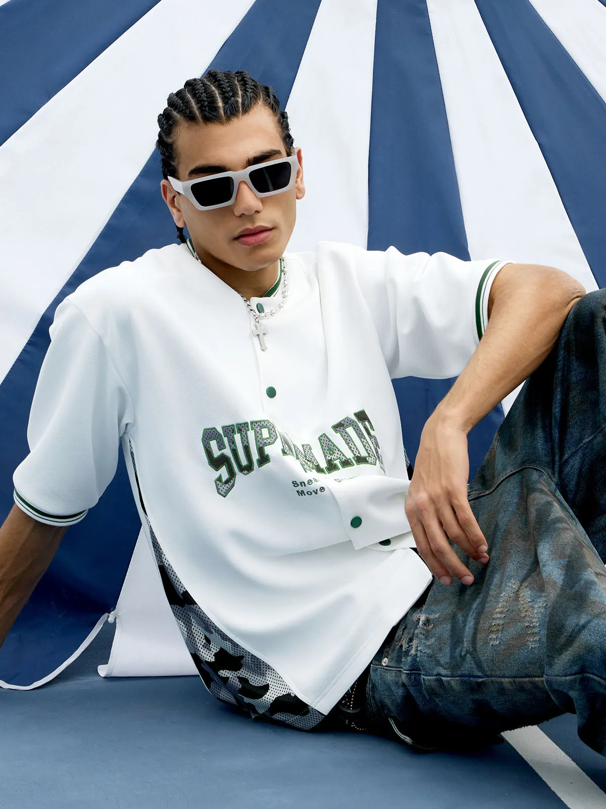 Original Camouflage Spliced Baseball T-Shirt - 2350 sold by Thesupermade