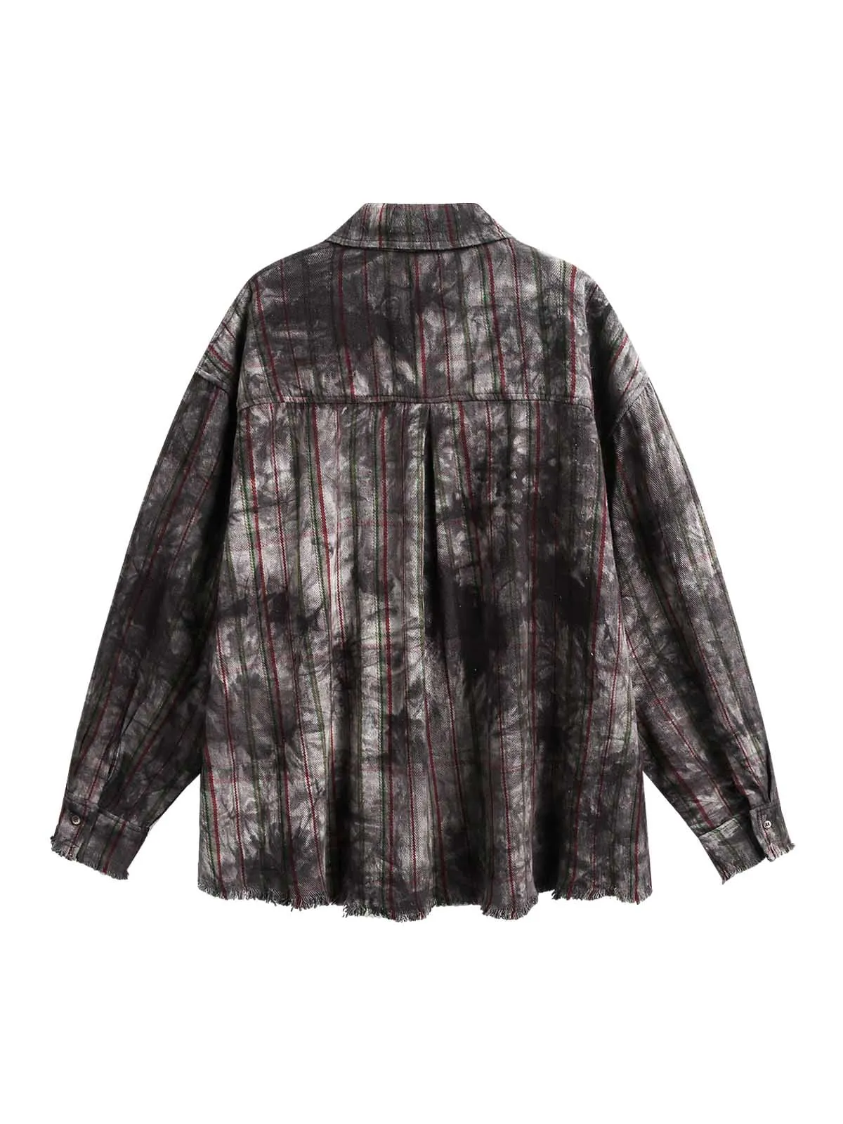 Vintage Plaid Tie-Dye Long Sleeve Shirt sold by Thesupermade product image thumbnail 3