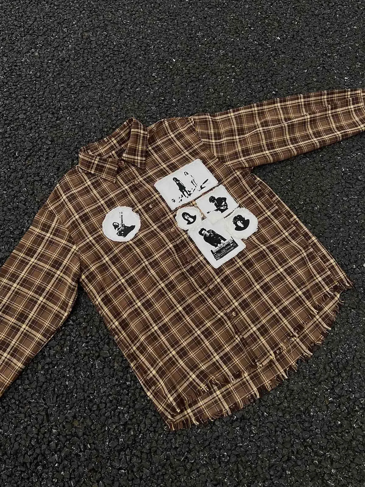 Vintage Portrait Applique Long Sleeve Shirt sold by Thesupermade product image thumbnail 3