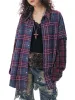Retro Faux Two-Piece Plaid Shirt sold by Thesupermade