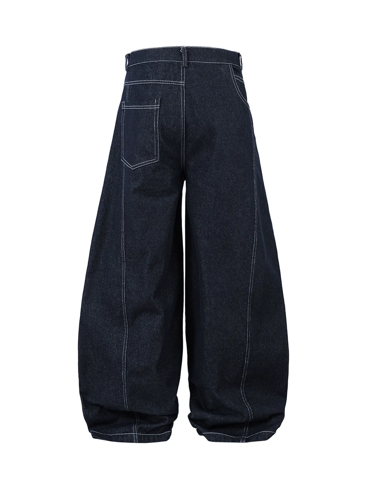 Deconstructed Contrast Stitching Barrel Jeans - 2326 sold by Thesupermade product image thumbnail 3