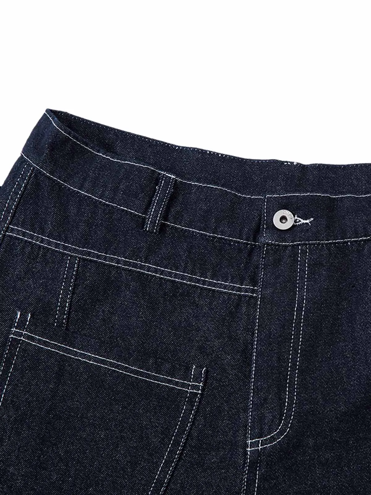 Deconstructed Contrast Stitching Barrel Jeans - 2326 sold by Thesupermade product image thumbnail 4