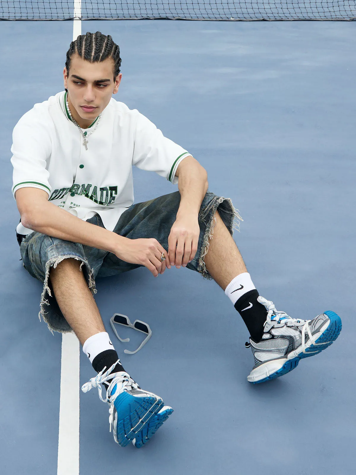 Washed Dirty Ripped Denim Cropped Jorts - 2351 sold by Thesupermade product image thumbnail 5