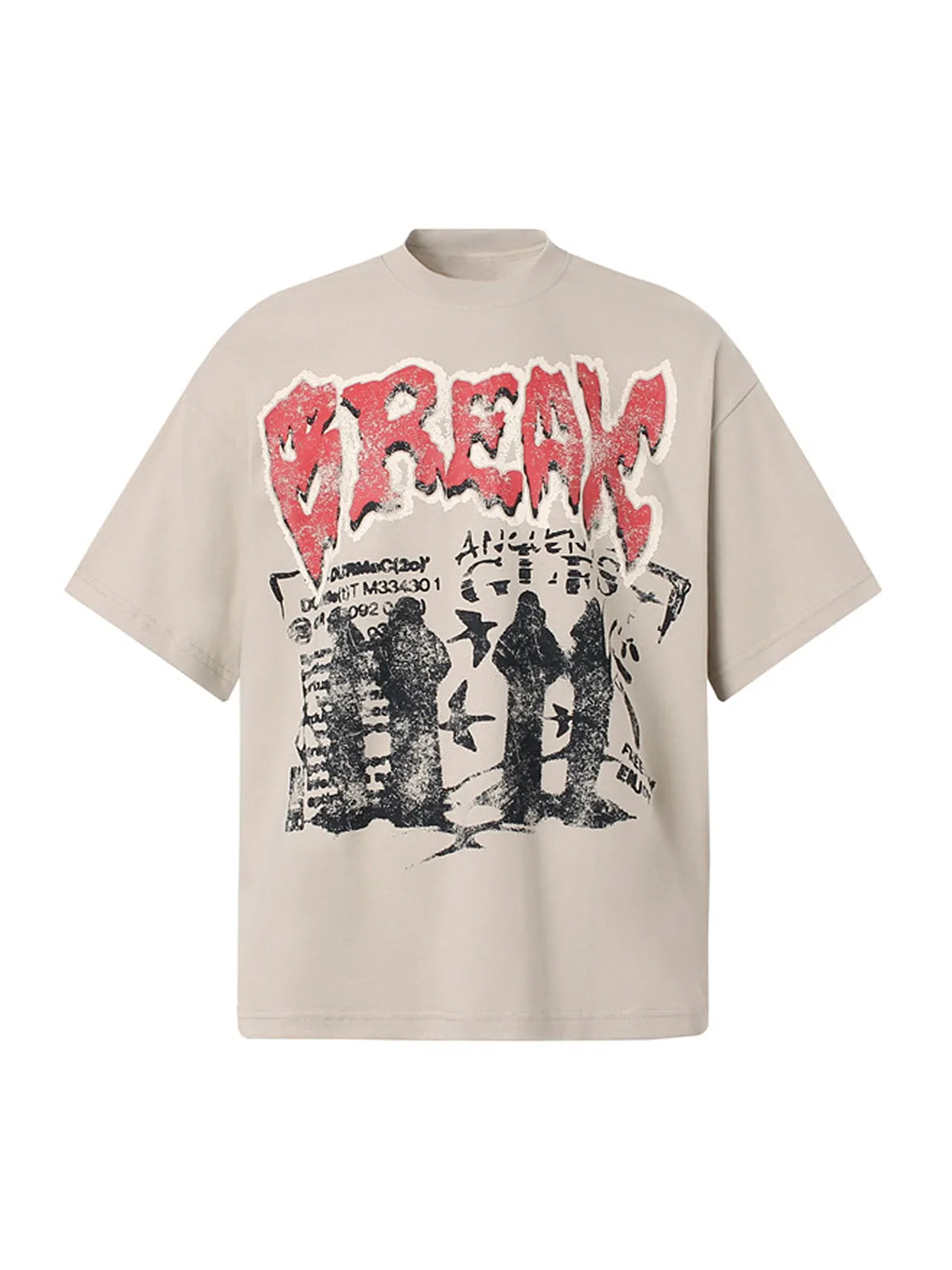 Graphic "BREAK" Print T-Shirt - 2431 sold by Thesupermade