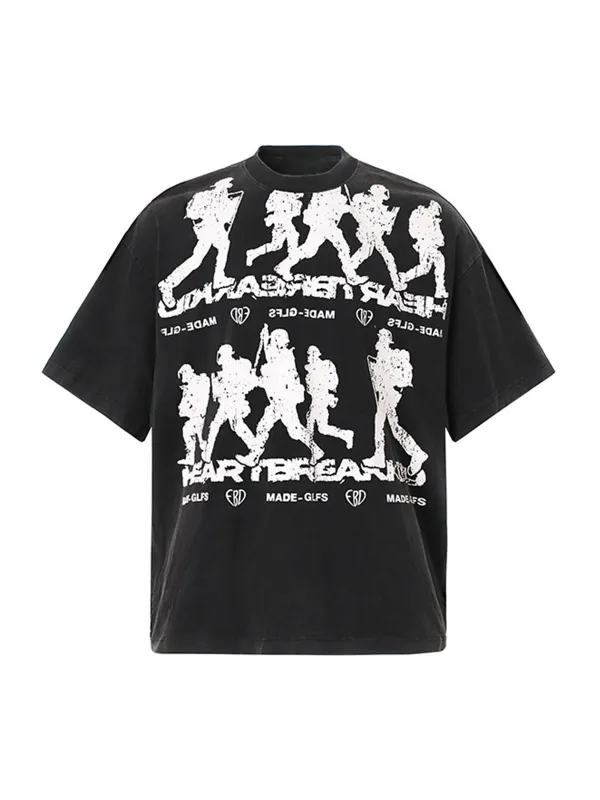 Rock Style Retro Letter Print T-shirt sold by Thesupermade