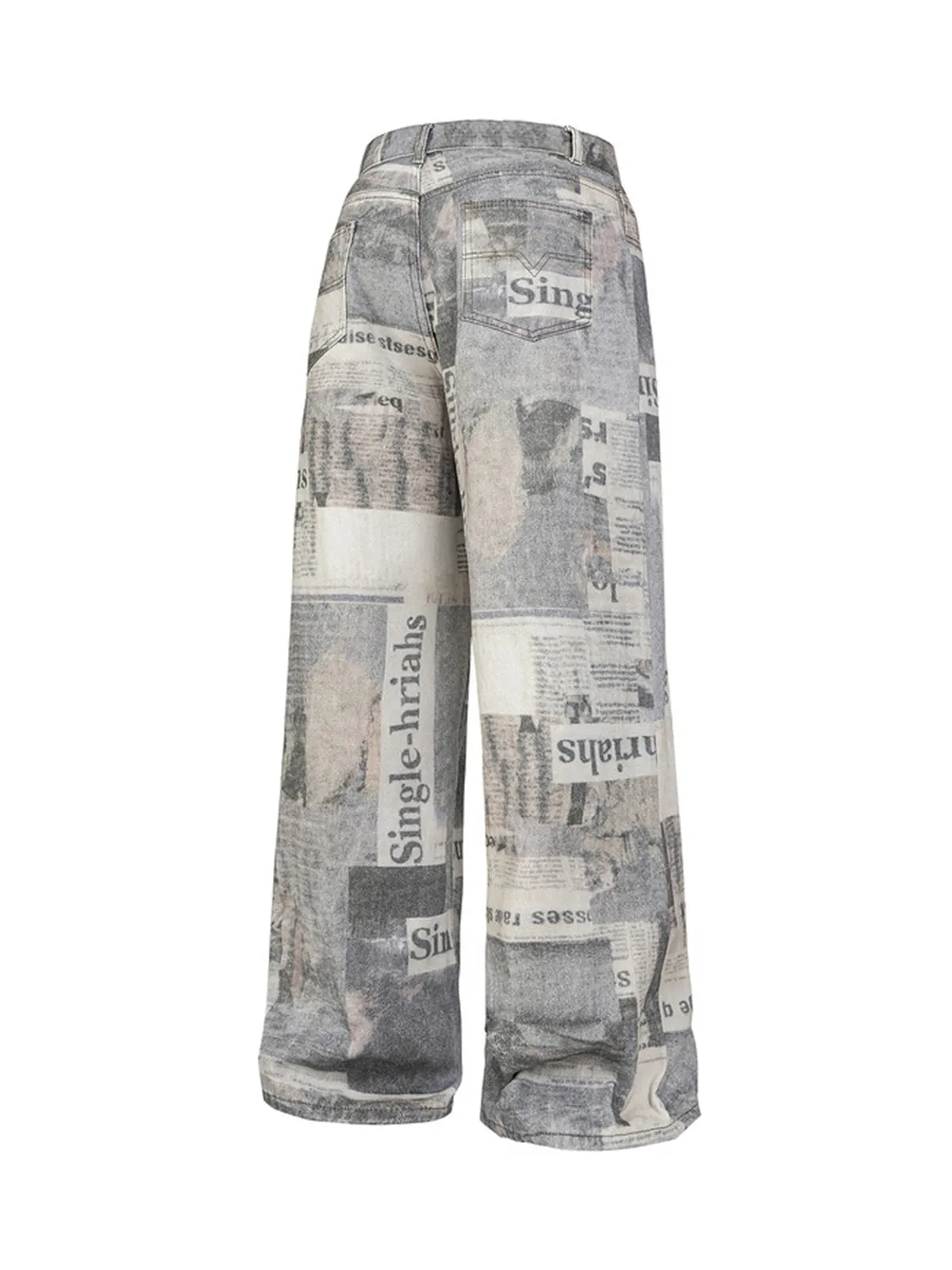 Graffiti Newspaper Baggy Jeans - 2404 sold by Thesupermade product image thumbnail 2
