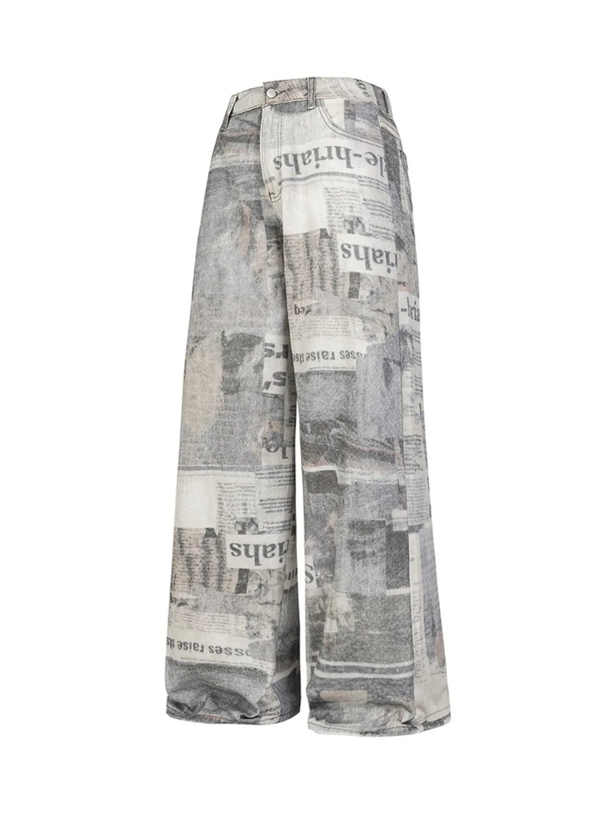 Graffiti Newspaper Baggy Jeans - 2404 sold by Thesupermade