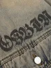 Washed Vintage Letter Print Denim Jacket sold by Thesupermade