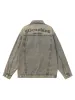 Washed Vintage Letter Print Denim Jacket sold by Thesupermade