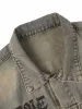 Washed Vintage Letter Print Denim Jacket sold by Thesupermade