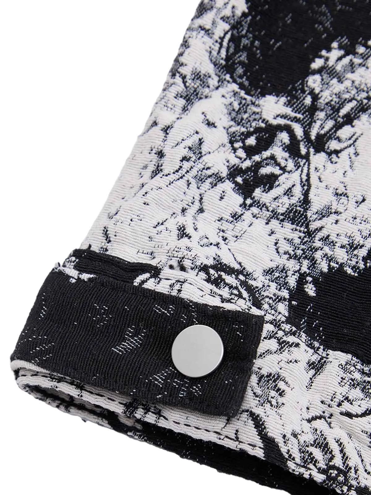 Black And White Contrast Floral Denim Jacket sold by Thesupermade product image thumbnail 5