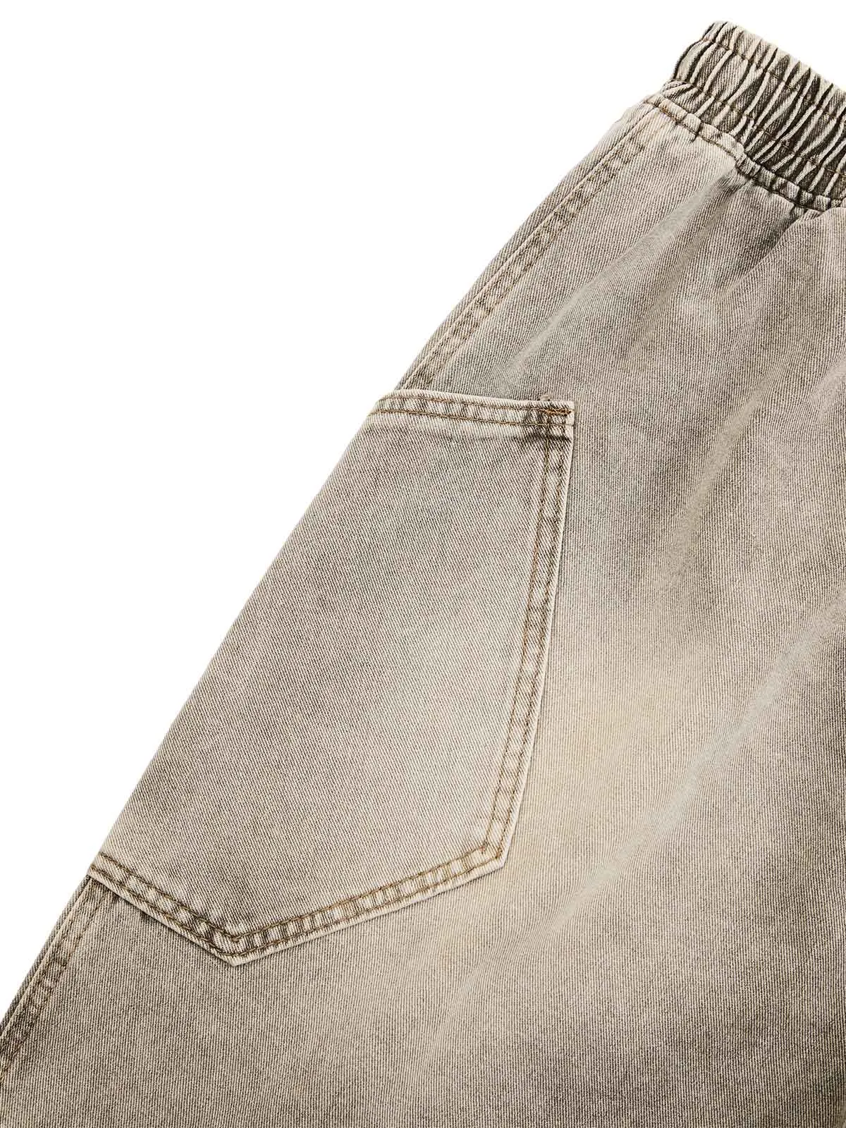 VINTAGE WASH DECONSTRUCTED DRAWSTRING DENIM SHORTS sold by Thesupermade product image thumbnail 4