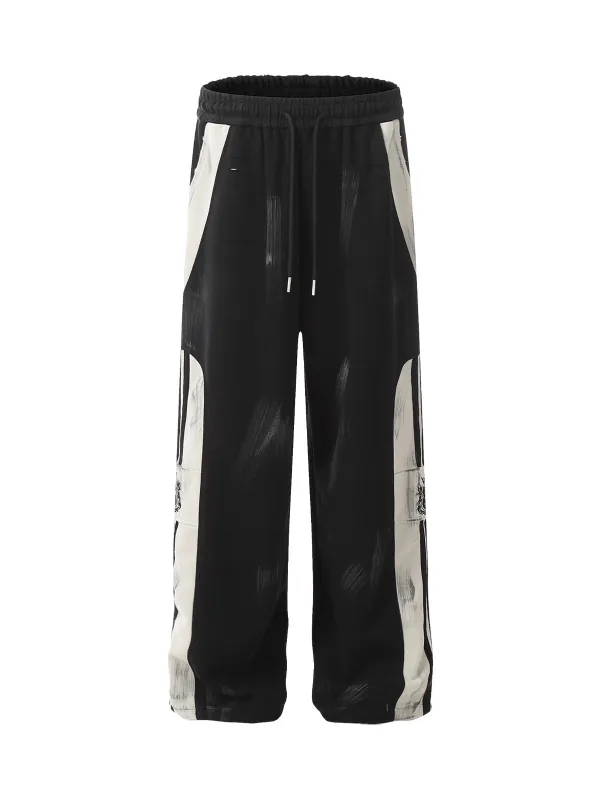 Dirty Dye Contrast Color Stitching Drawstring Pants sold by Thesupermade