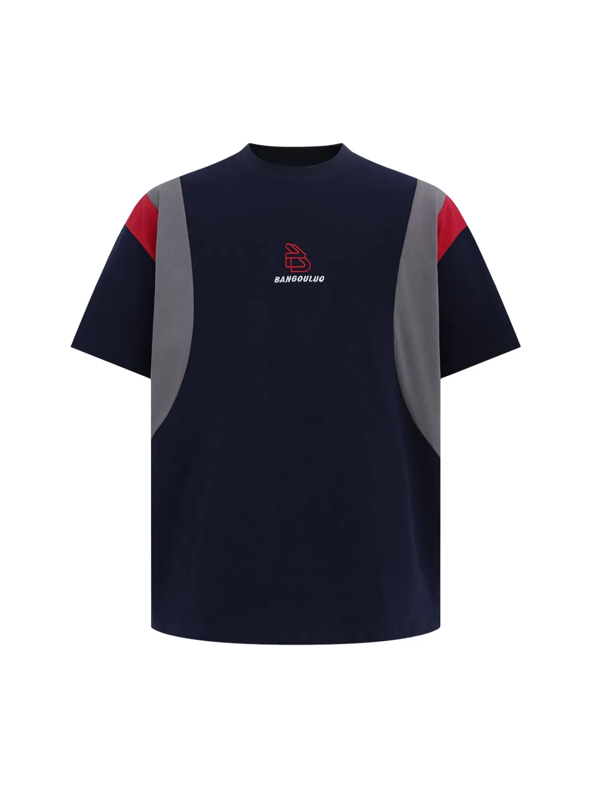 Retro Contrast Color Stitching Embroidered Letter Jersey T-shirt sold by Thesupermade