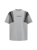 Retro Contrast Color Stitching Embroidered Letter T-shirt sold by Thesupermade