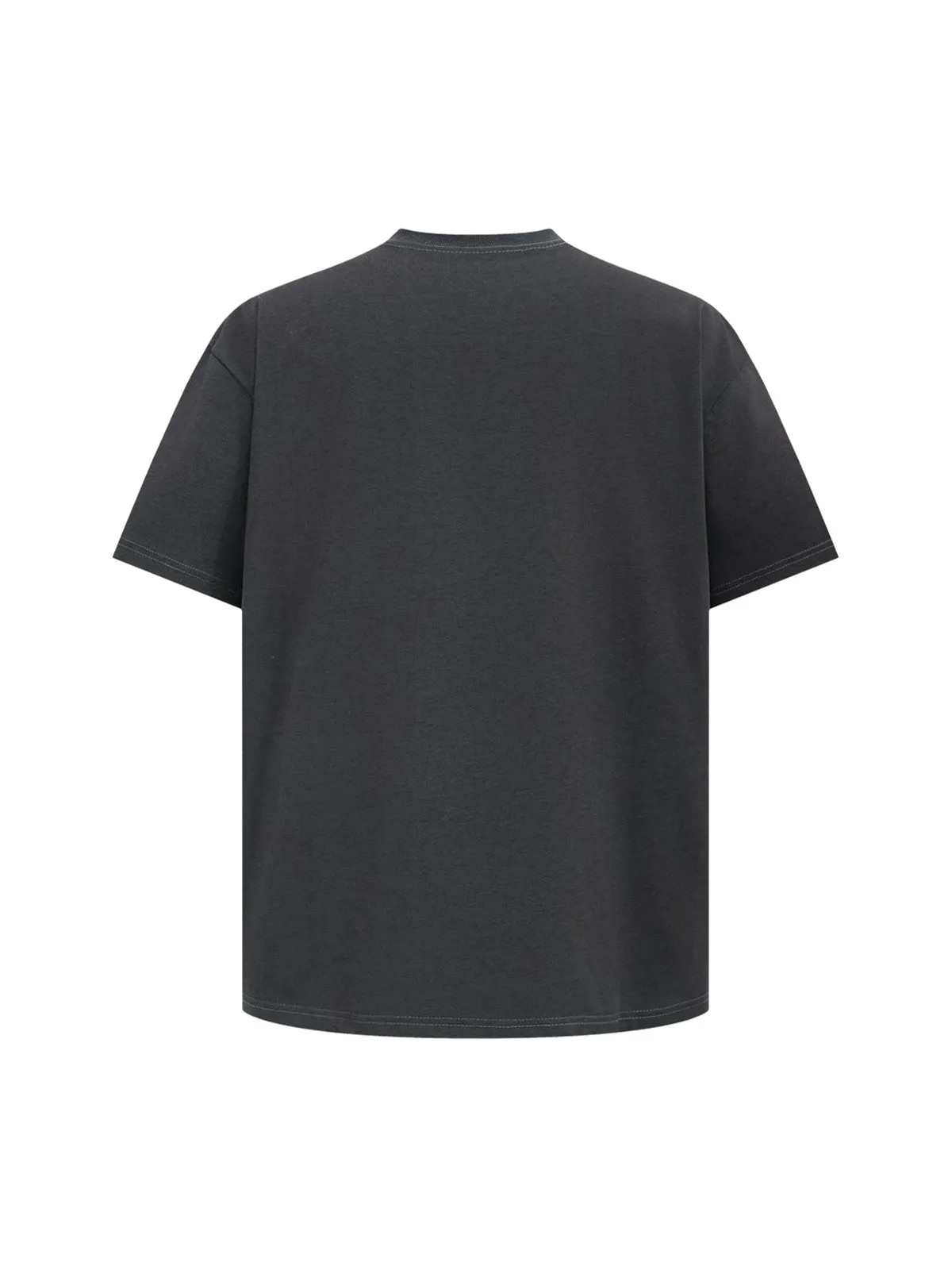 Retro Heavy Washed Patch Embroidered Letter T-shirt sold by Thesupermade product image thumbnail 4