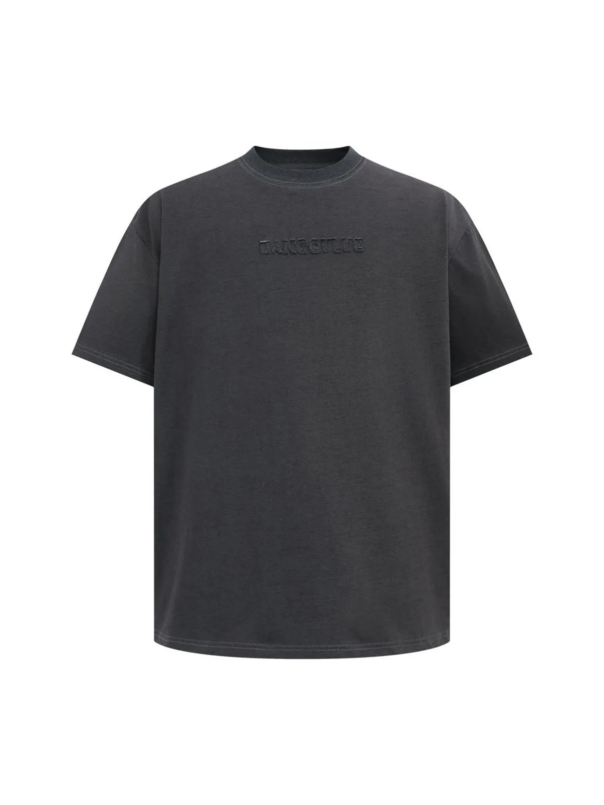 Retro Heavy Washed Patch Embroidered Letter T-shirt sold by Thesupermade