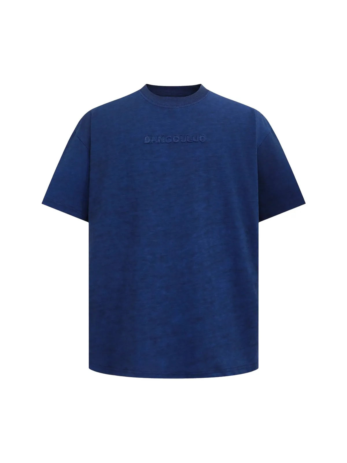 Retro Heavy Washed Patch Embroidered Letter T-shirt sold by Thesupermade product image thumbnail 2