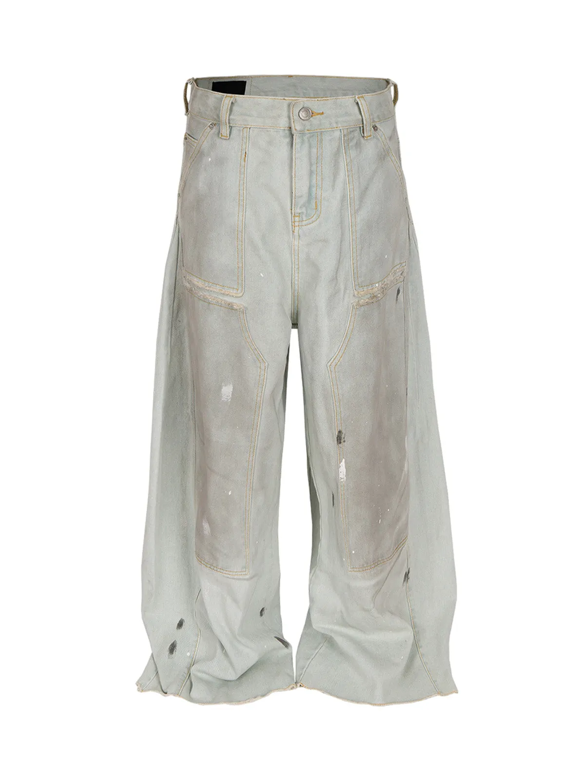 Washed High-Waisted Baggy Jeans sold by Thesupermade