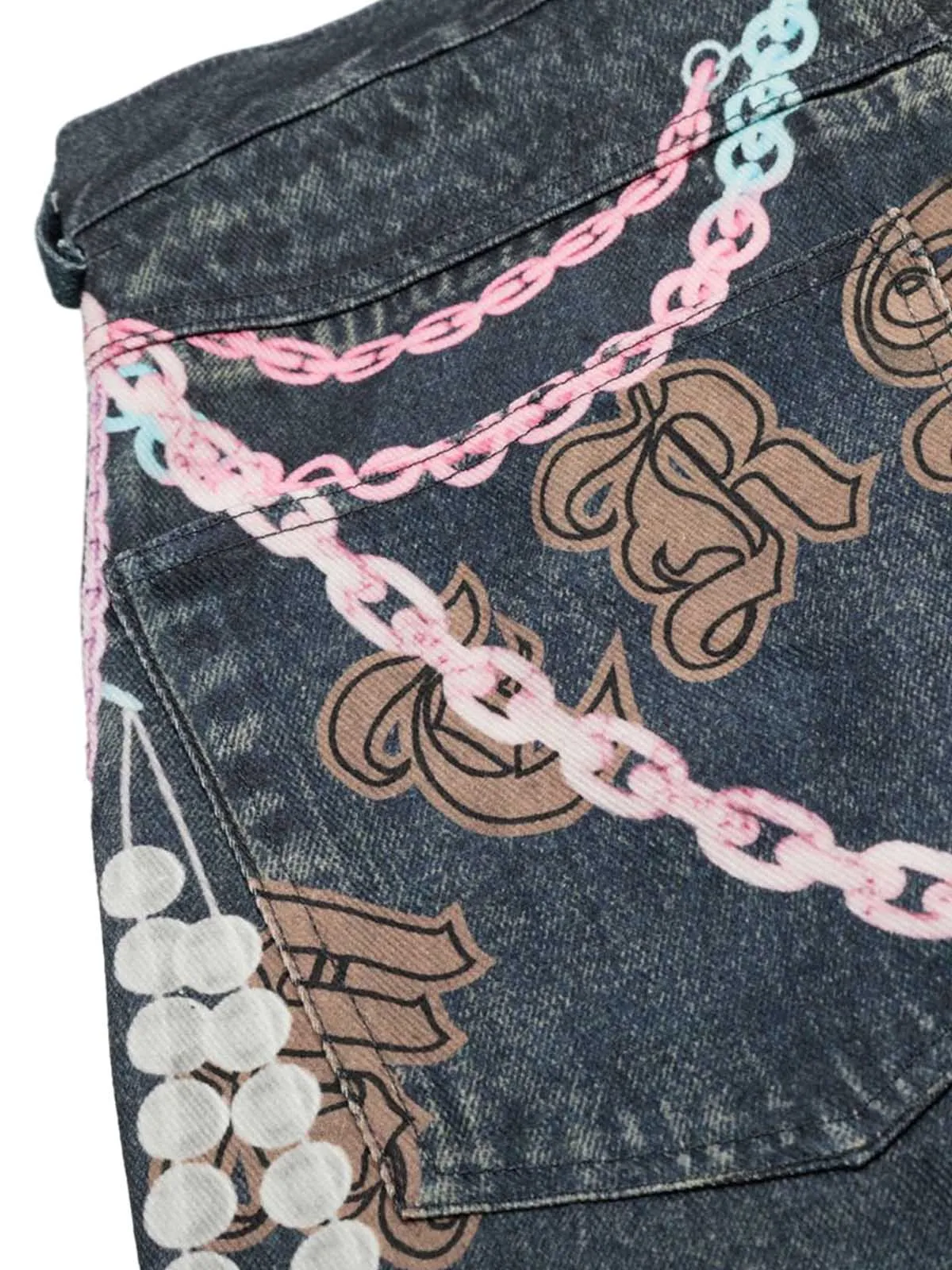 Embellished Chain Denim Shorts sold by Thesupermade product image thumbnail 4