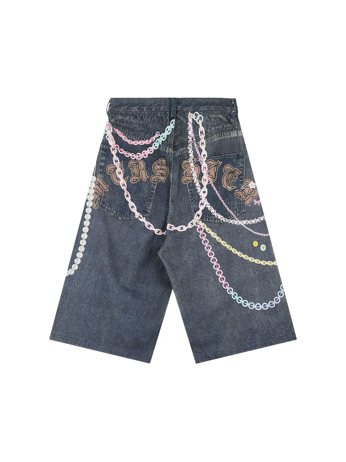 Embellished Chain Denim Shorts sold by Thesupermade product image thumbnail 2