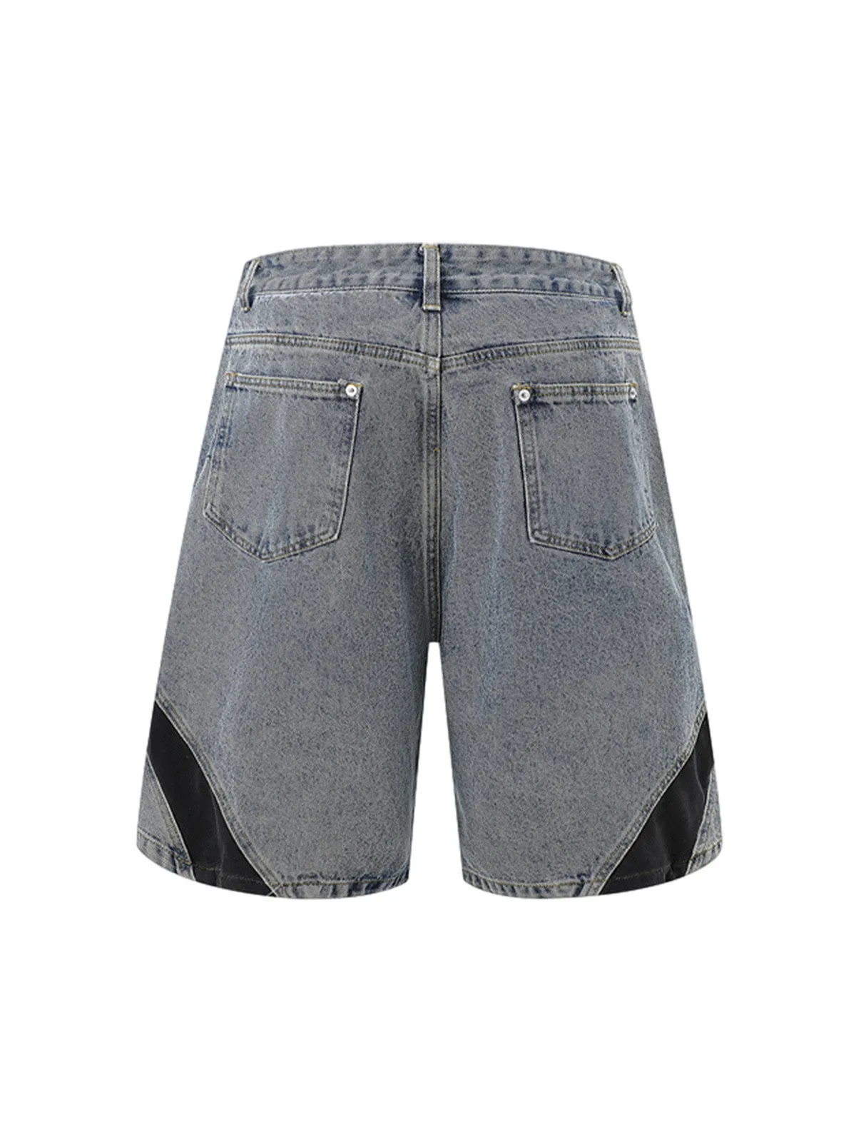 Deconstructed Patchwork Short-Sleeve Cropped Denim Set sold by Thesupermade product image thumbnail 5