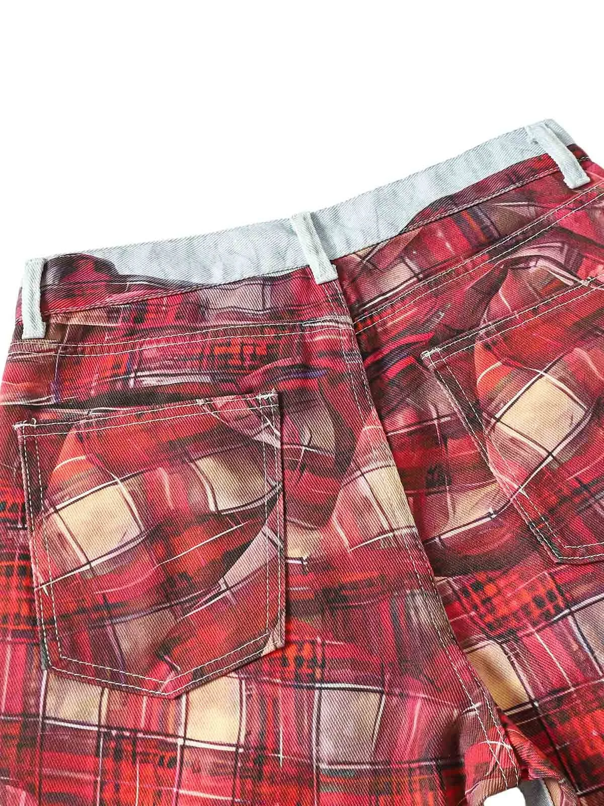 Plaid Print Baggy Jeans sold by Thesupermade product image thumbnail 4