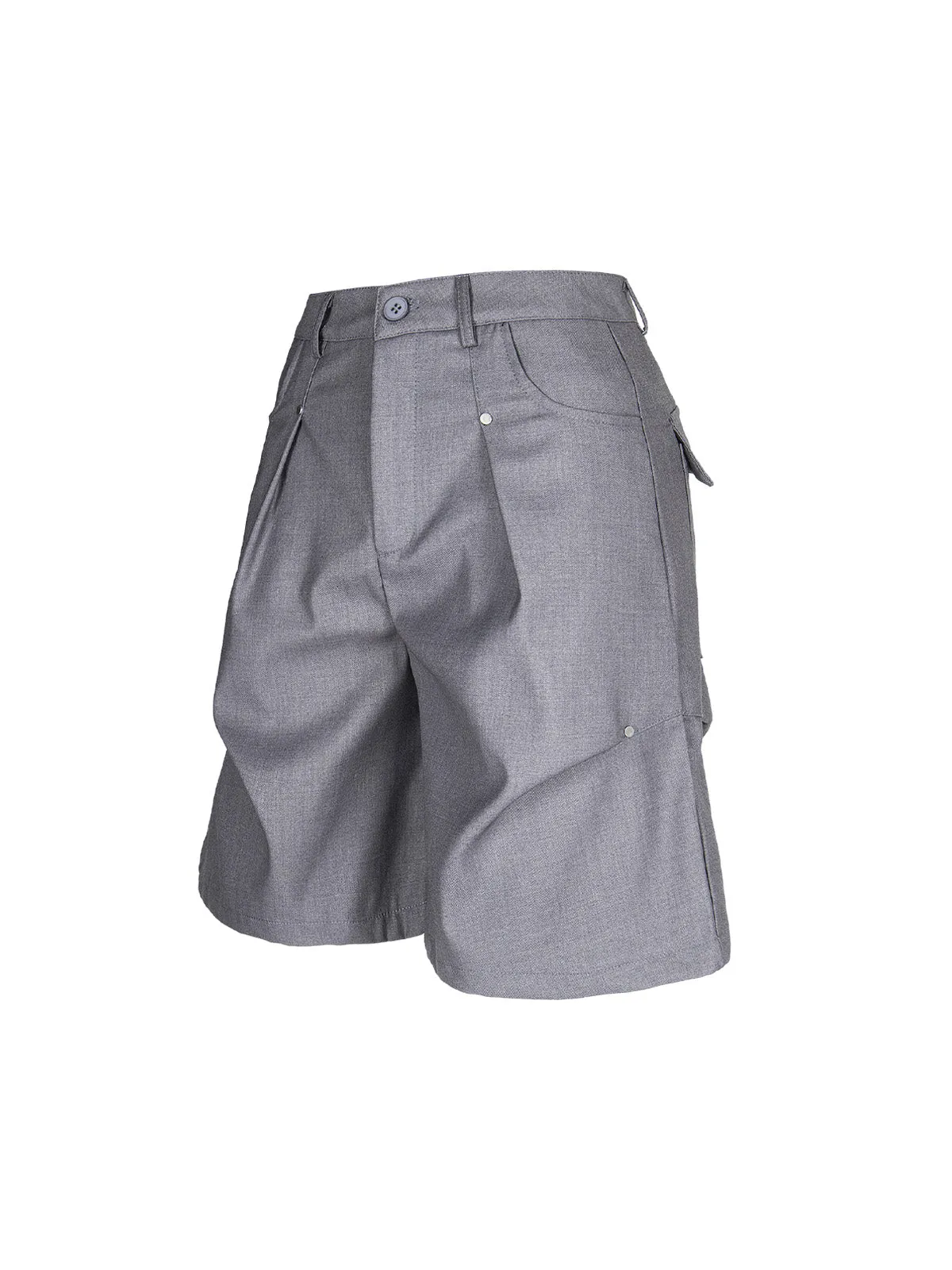 Street Retro Pleated Rivet Shorts sold by Thesupermade product image thumbnail 3