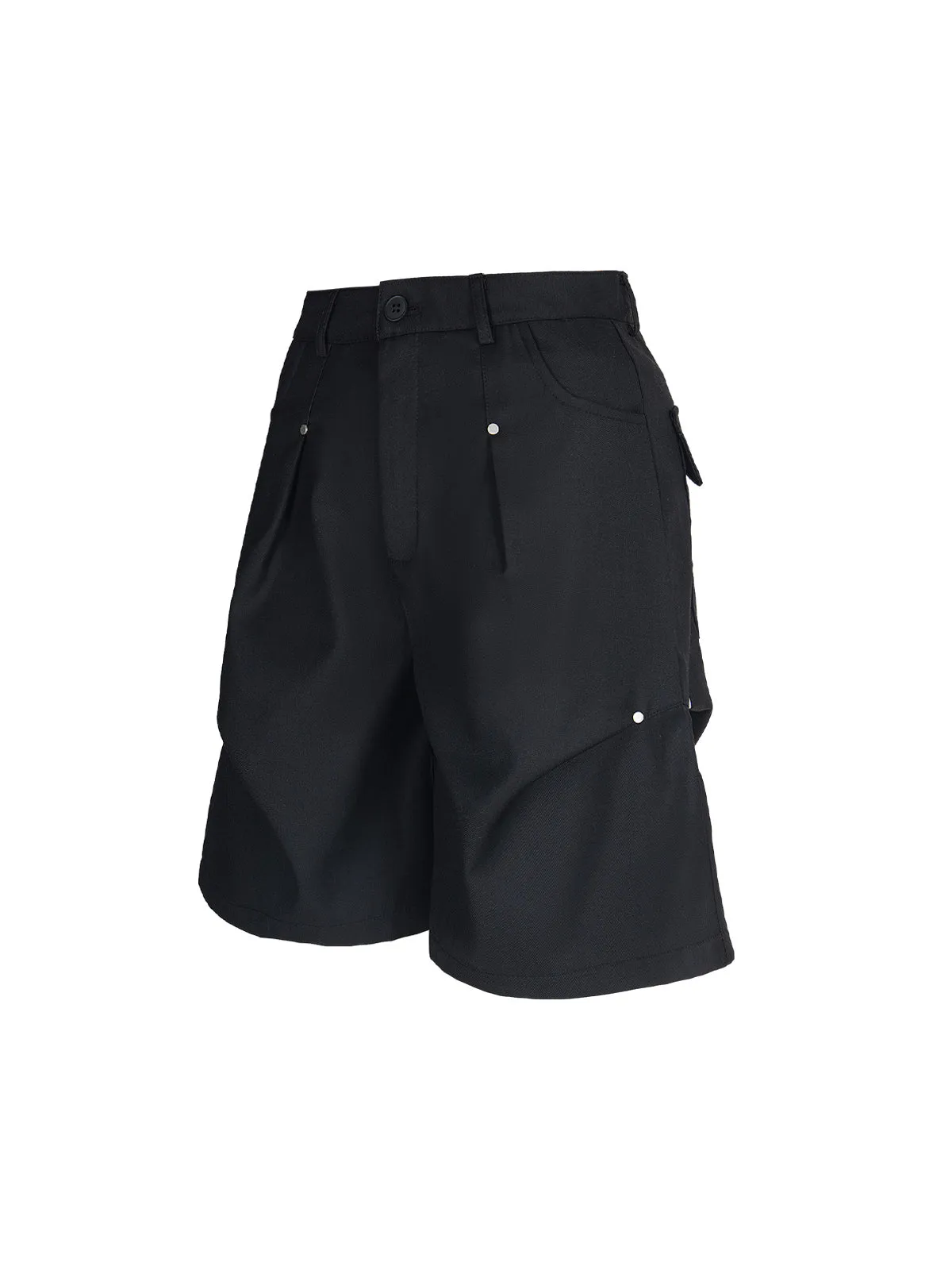 Street Retro Pleated Rivet Shorts sold by Thesupermade product image thumbnail 4
