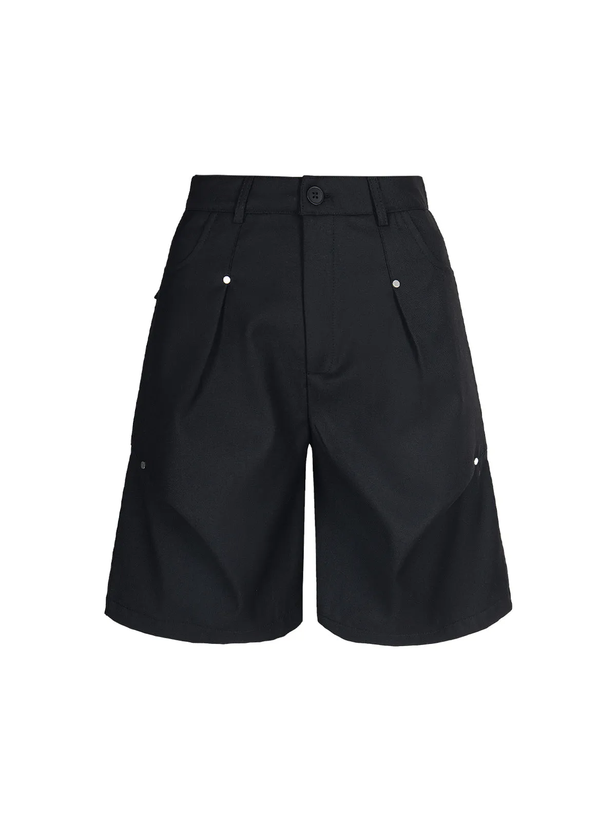 Street Retro Pleated Rivet Shorts sold by Thesupermade product image thumbnail 2
