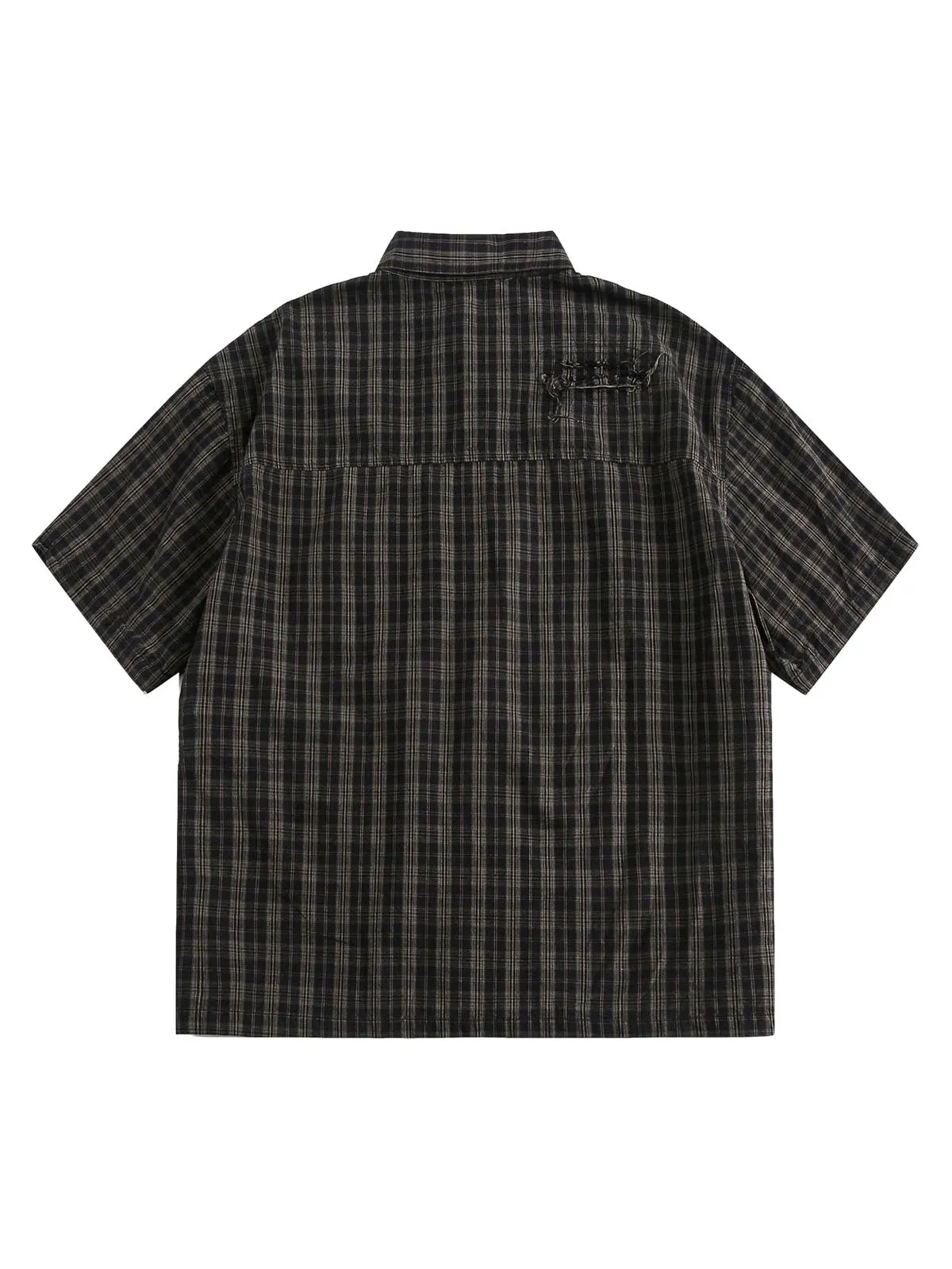 Distressed Plaid Short-Sleeve Shirt sold by Thesupermade product image thumbnail 2