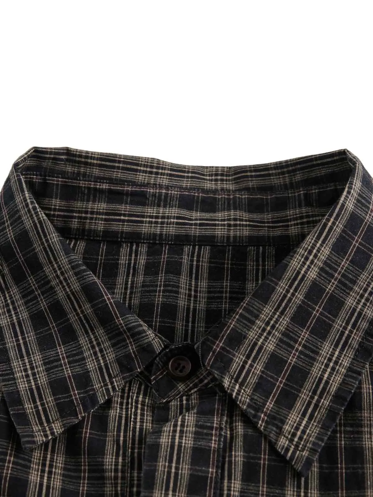 Distressed Plaid Short-Sleeve Shirt sold by Thesupermade product image thumbnail 3