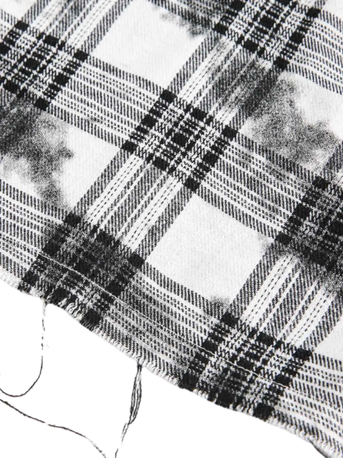 Distressed Plaid Lace Short-Sleeve Shirt sold by Thesupermade product image thumbnail 5