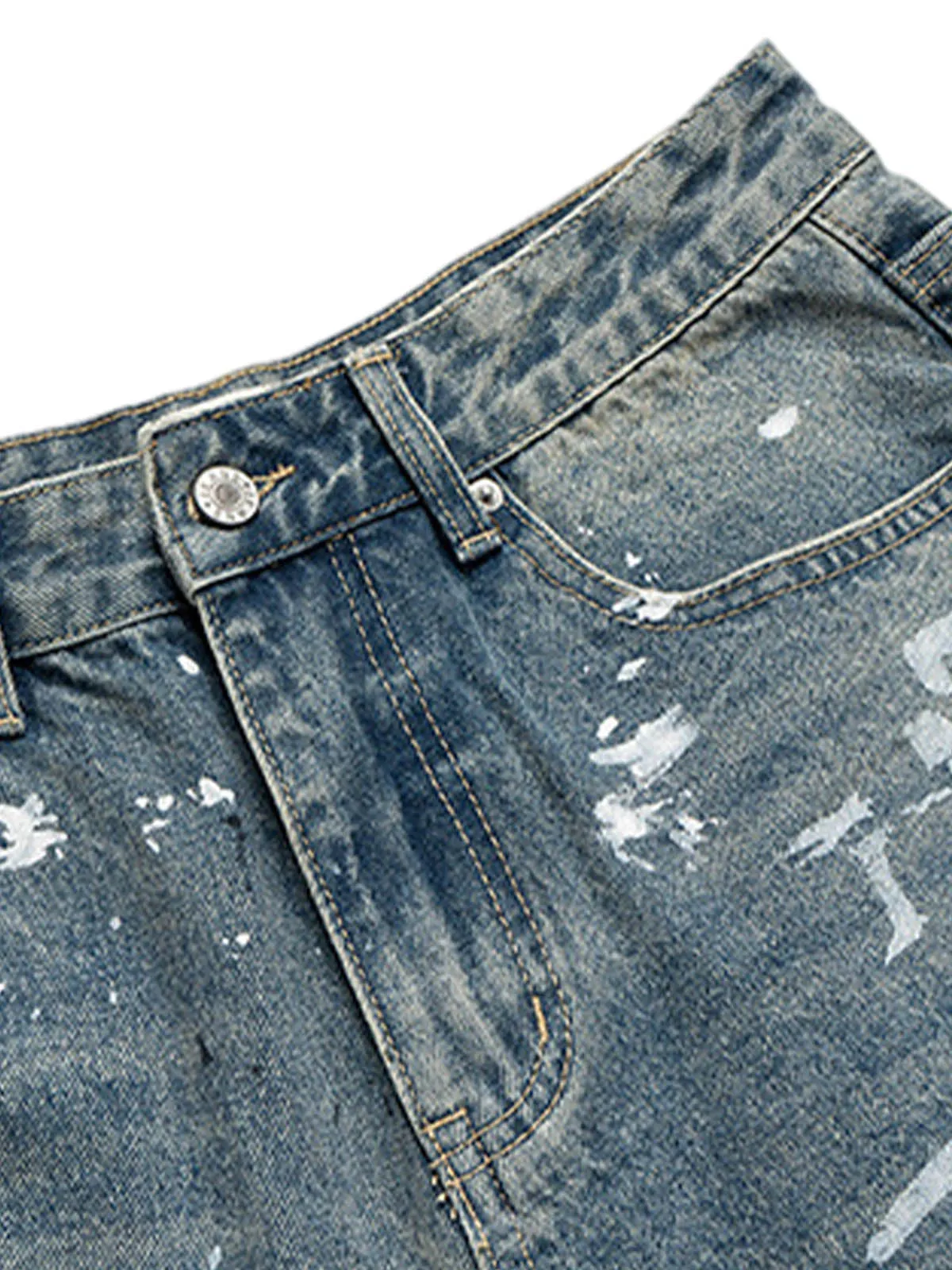 Retro Scissors Print Cropped Denim Shorts - 2501 sold by Thesupermade product image thumbnail 3