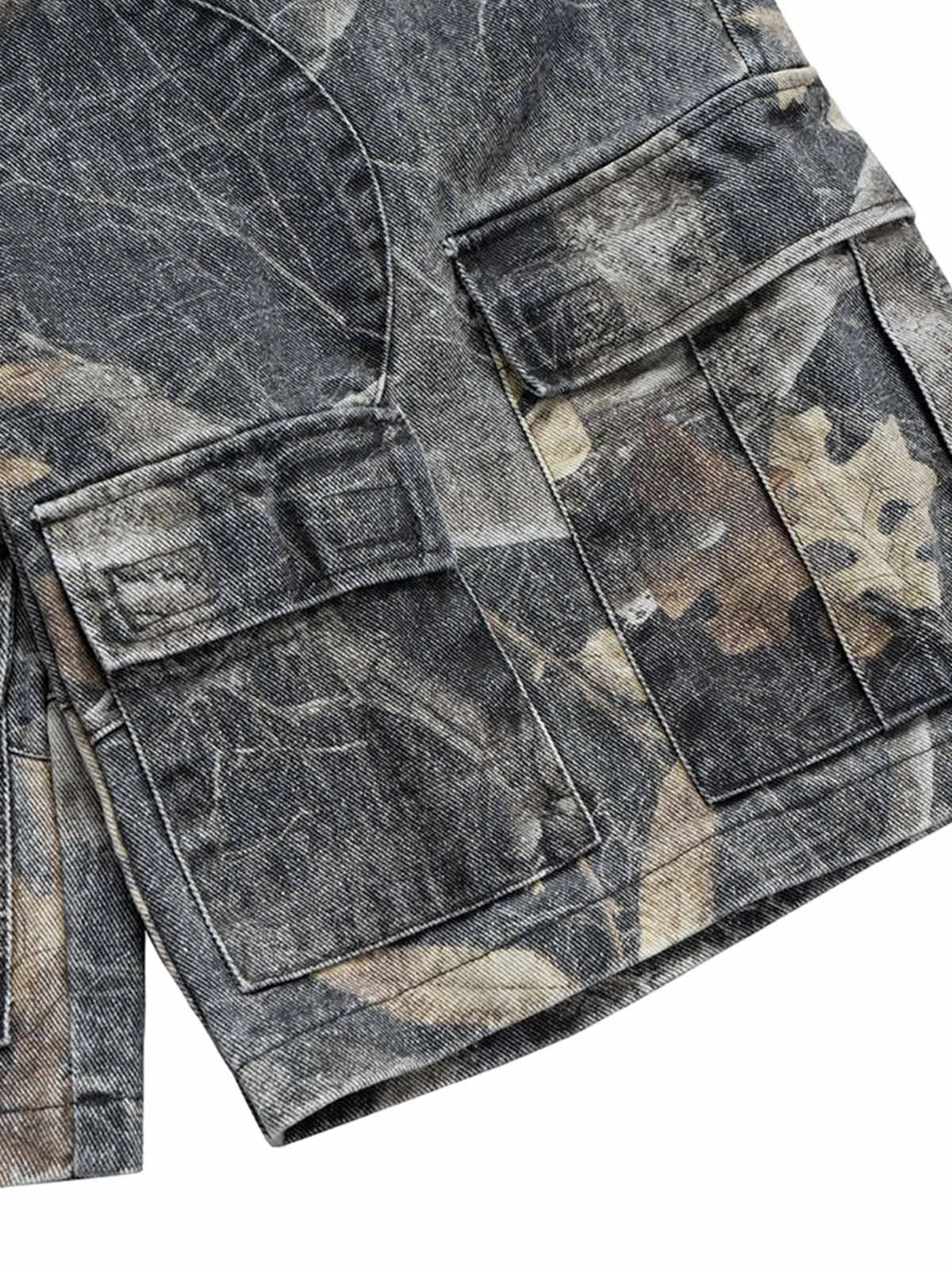 Buckle Waist Camouflage Denim Jorts sold by Thesupermade product image thumbnail 3