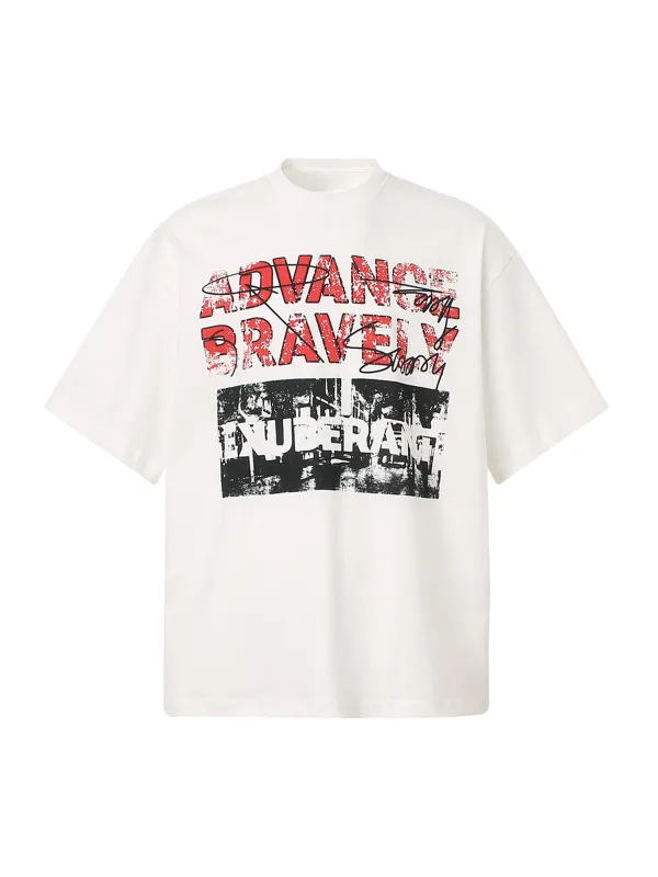 Bold "Advance Bravely" Graphic T-Shirt - 2512 sold by Thesupermade