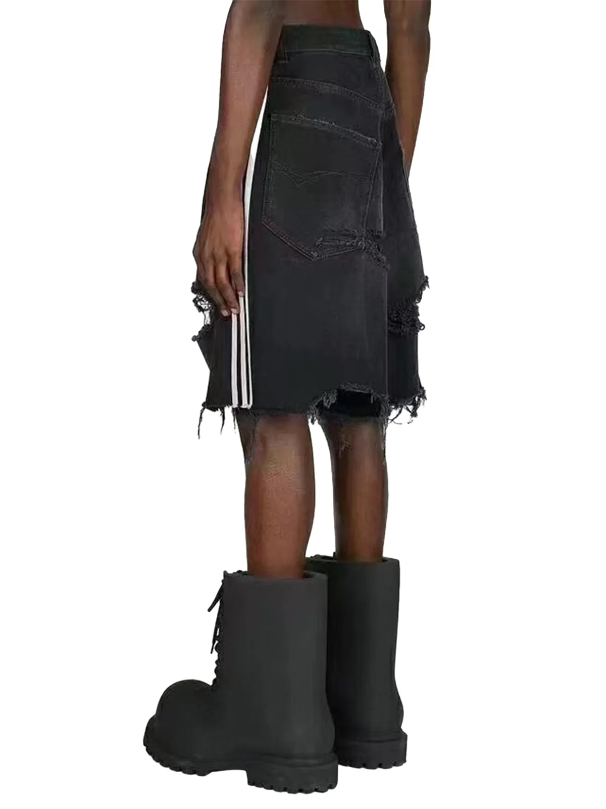 Retro Whisker Raw Edge Denim Shorts sold by Thesupermade product image thumbnail 3