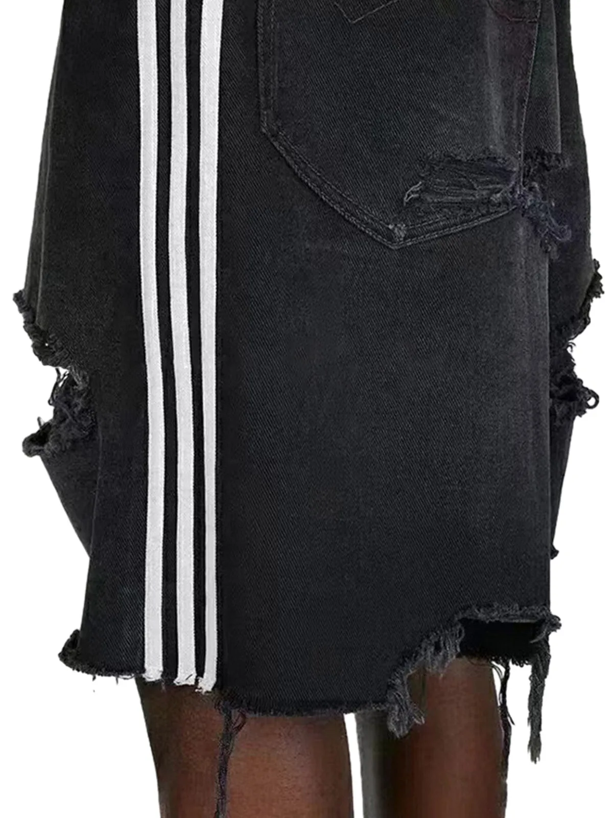 Retro Whisker Raw Edge Denim Shorts sold by Thesupermade product image thumbnail 4