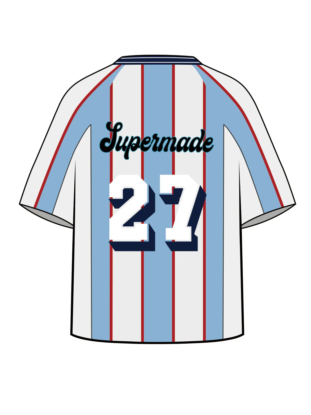 Original Stripe Soccer Jersey T-Shirt sold by Thesupermade product image thumbnail 2